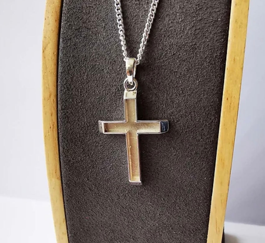 Engravable Gents 3D Cross Pendant