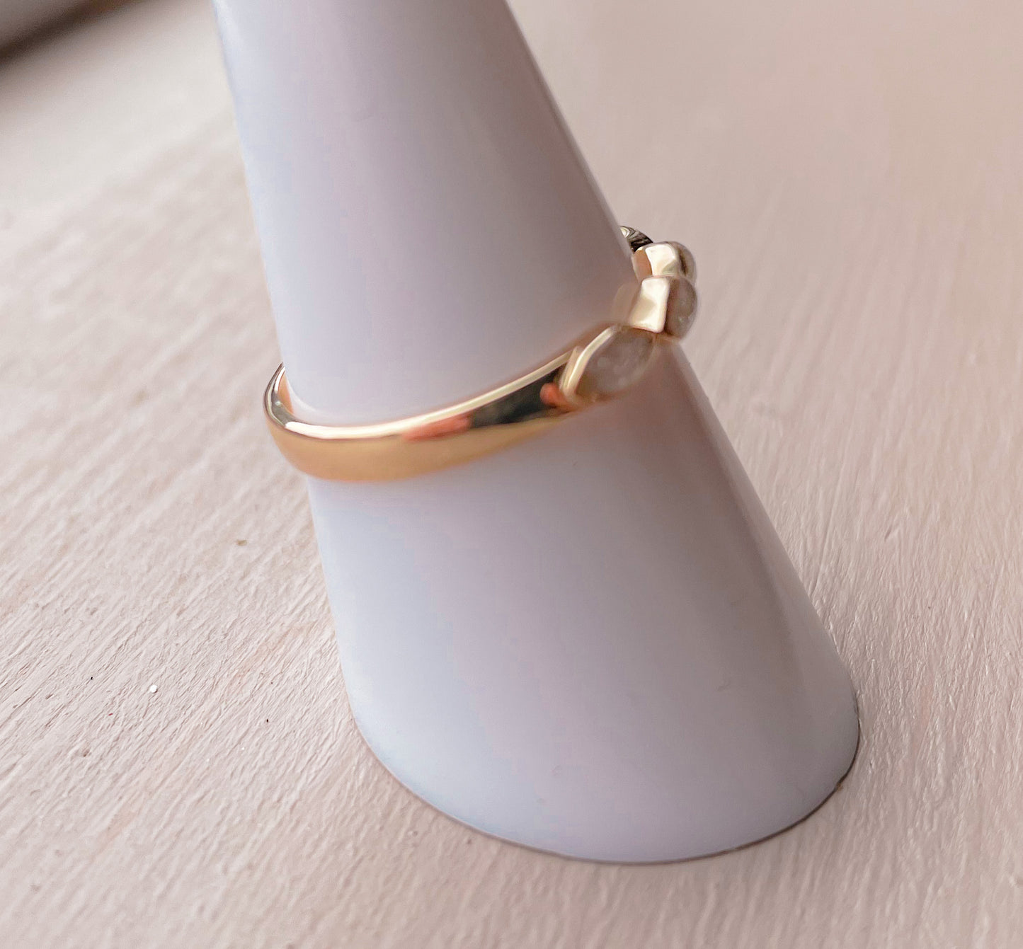 9K Gold Plain Half Eternity Marquise Ring