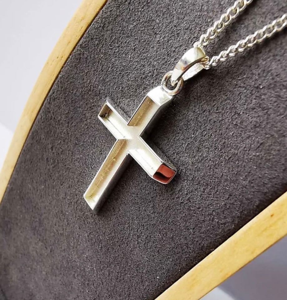 Engravable Gents 3D Cross Pendant