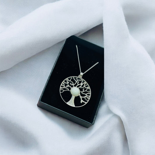 Tree of Life Pendant Necklace Keepsake Memorial DNA Jewellery made with breastmilk Ashes Cord Hair - handmade in wales - Sterling Silver - Breastfeeding 