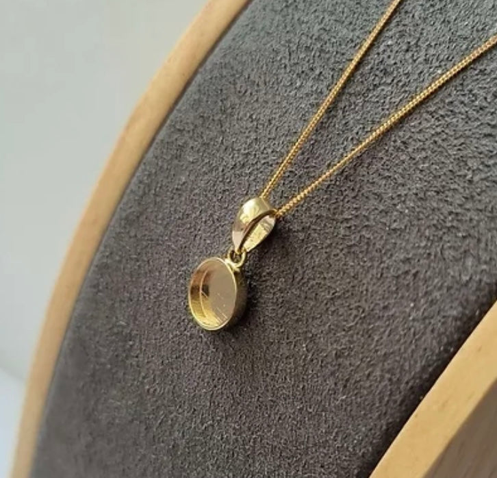 9K Gold 8mm Round Pendant