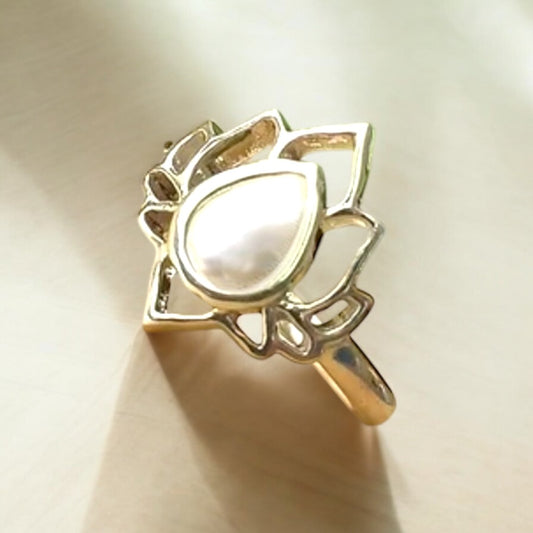 Silver Lotus Statement Ring