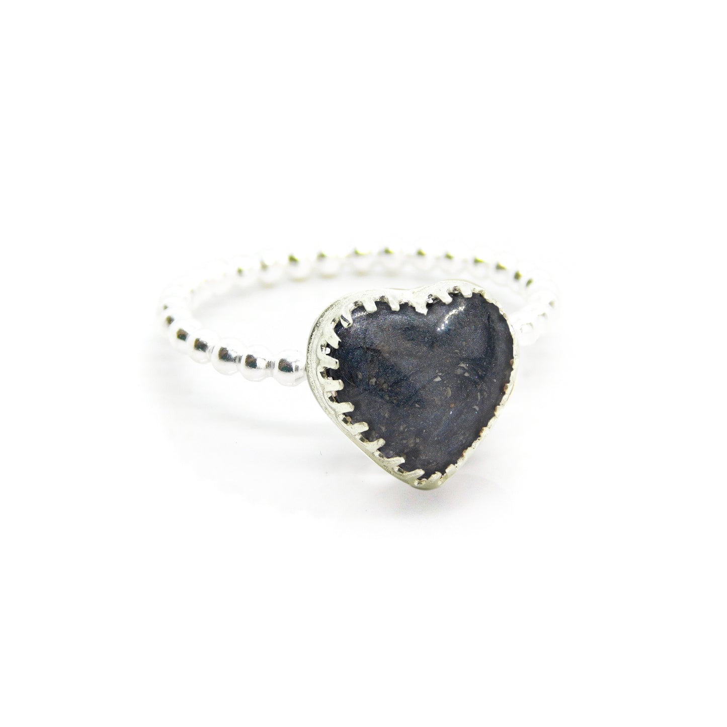 Twisted or Bubble Band Heart Detail Ring