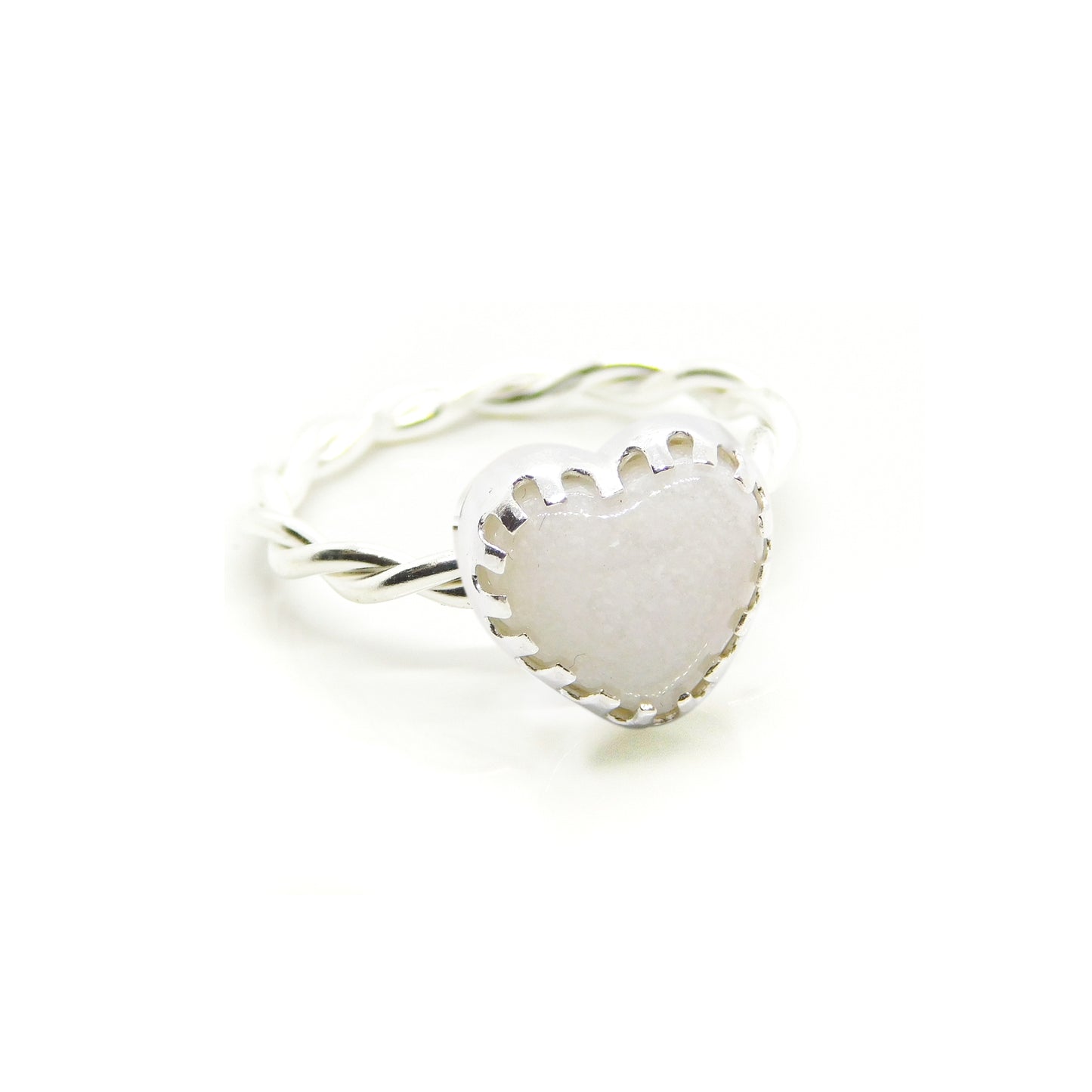 Twisted or Bubble Band Heart Detail Ring