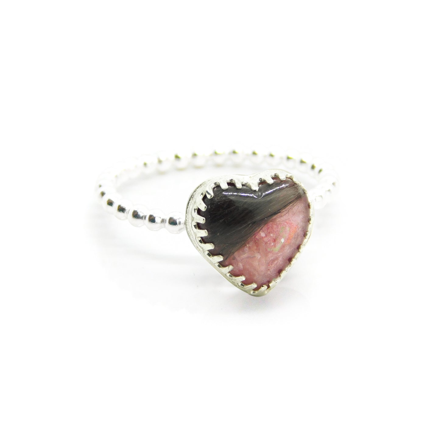 Twisted or Bubble Band Heart Detail Ring